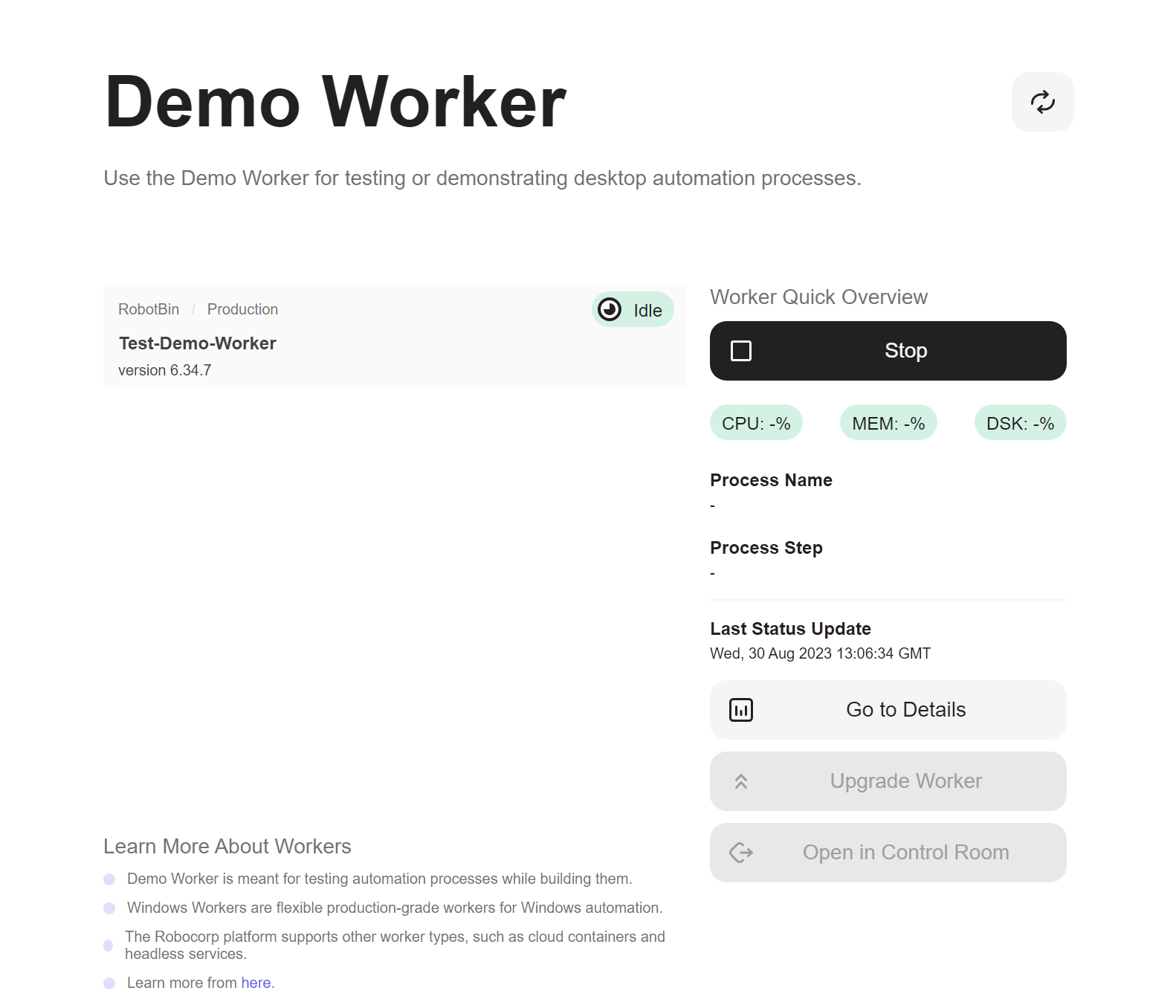 Demo Worker Manager