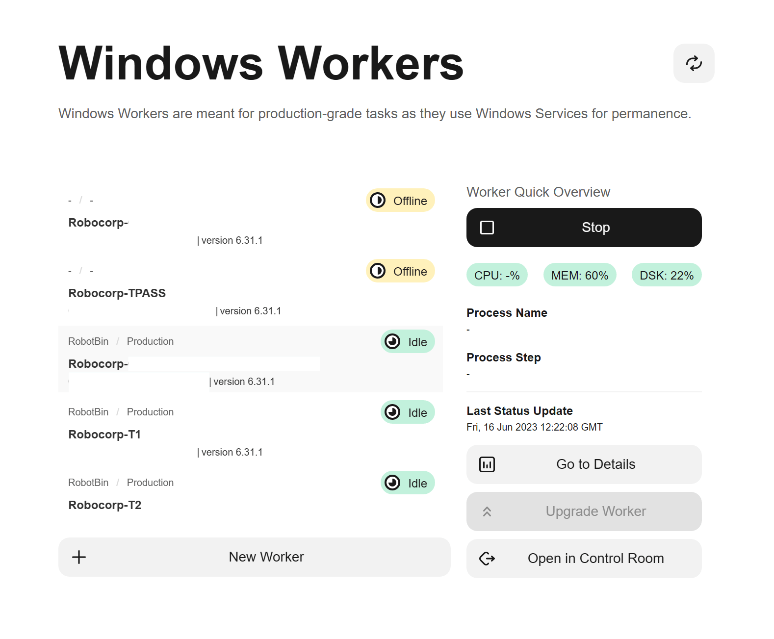 Windows Workers Management
