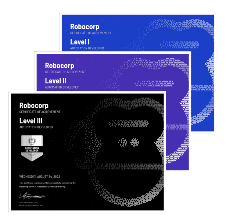 robocorp Python certificates